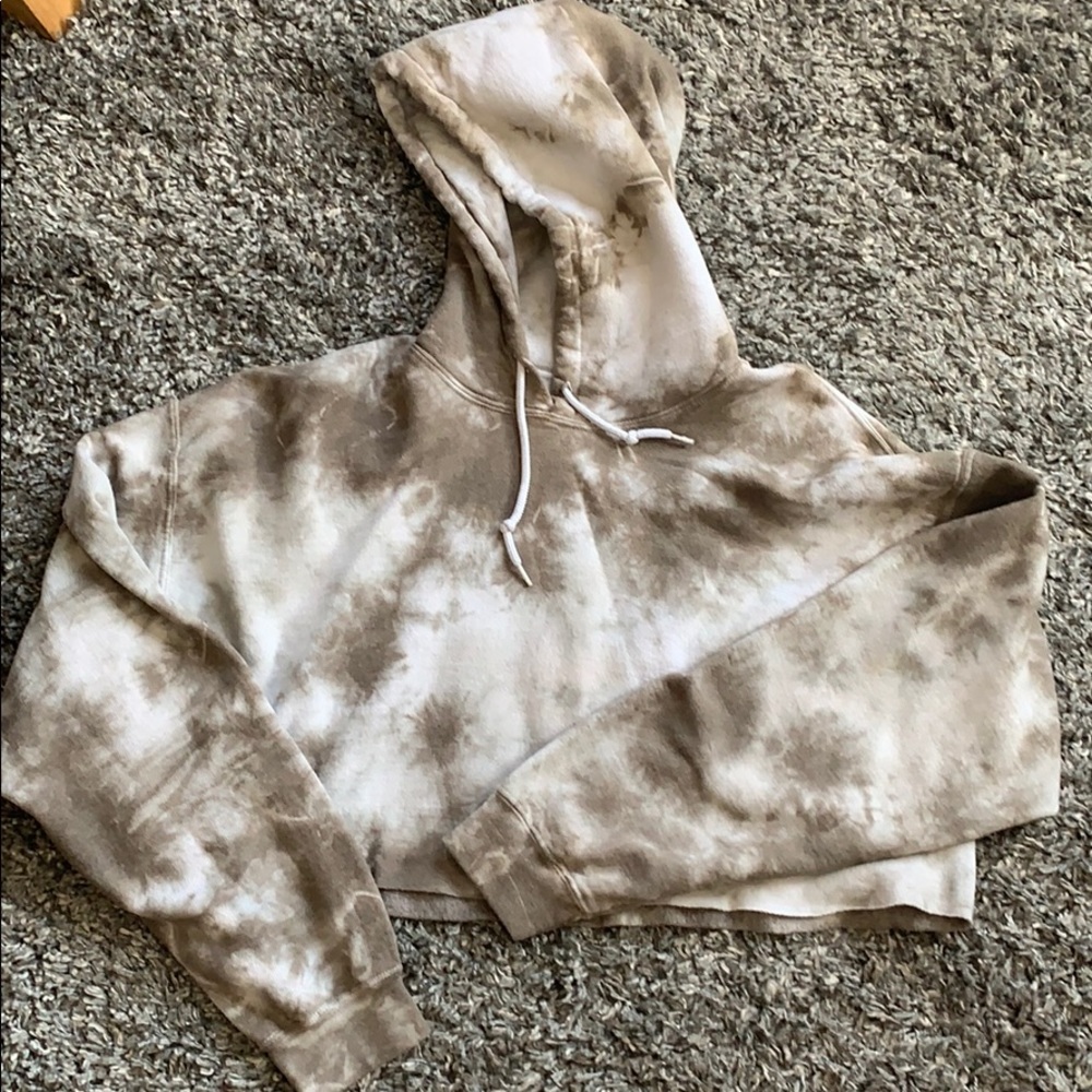 Tie Dye Oversized Crop Sweatshirt